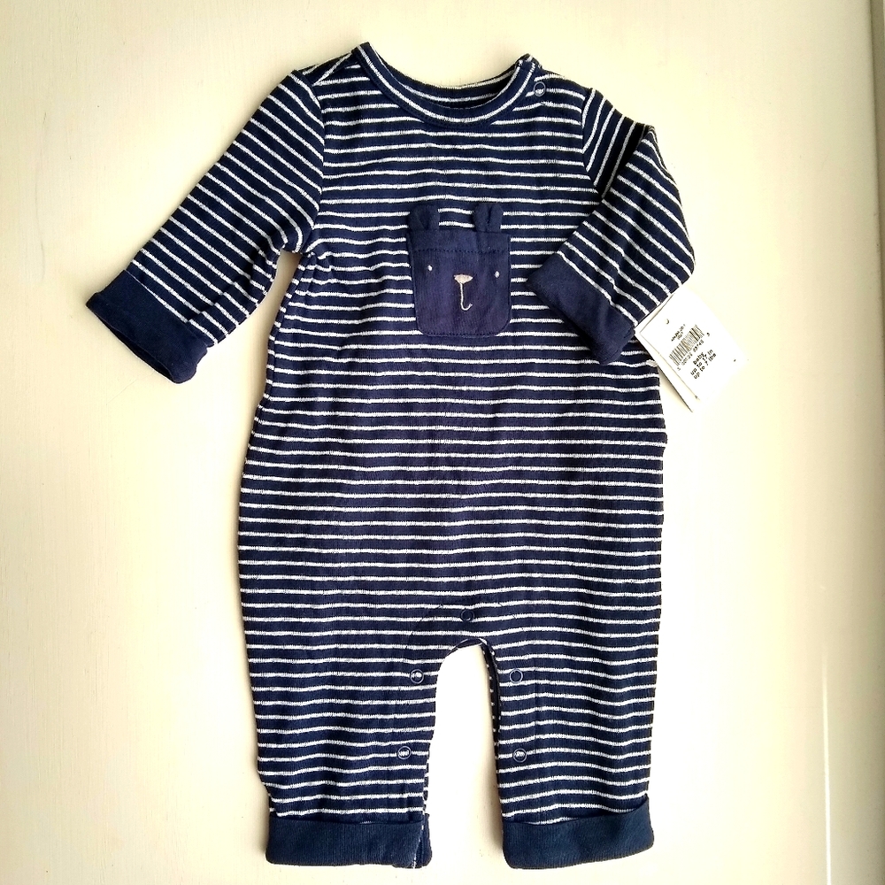 Blue striped onesie
